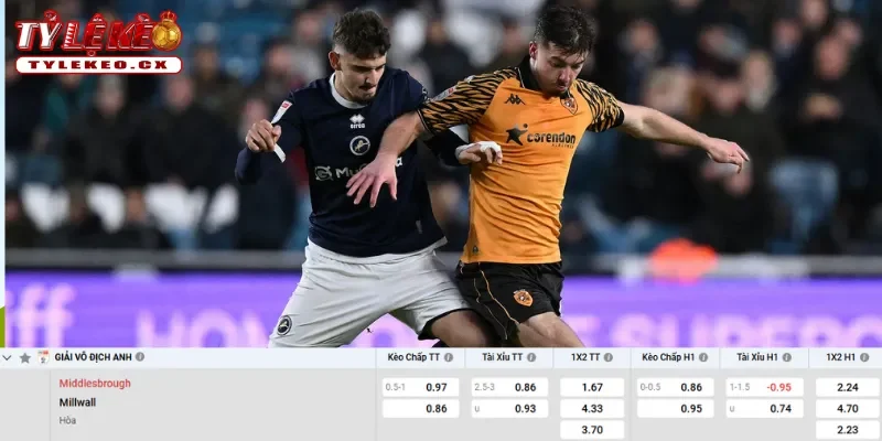 Soi kèo Middlesbrough vs Millwall (18h30 ngày 03/04) giải hạng nhất Anh 3 Chi tiết kèo Middlesbrough vs Millwall